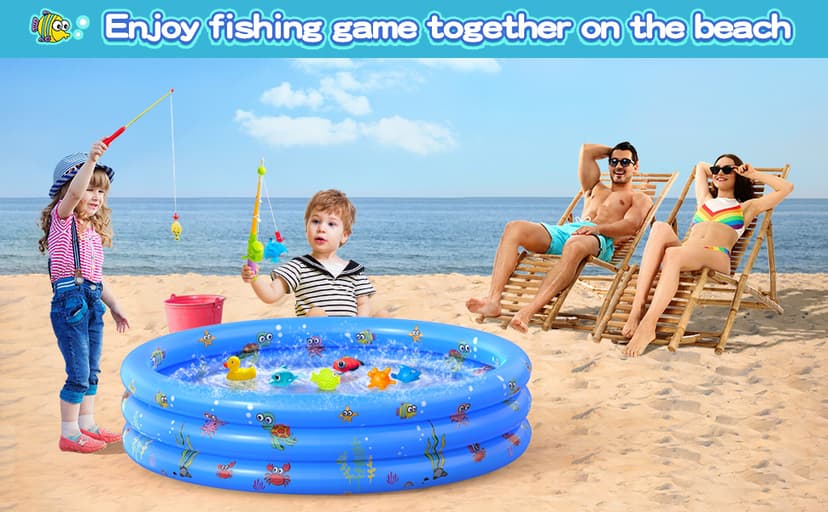 Garden Round Inflatable Baby Swimming Pool, Portable Inflatable Child/Children Little Pump Pool,Kiddie Paddling Pool Indoor&Outdoor Toddler Water Game Play Center for Kids/Girl/Boy