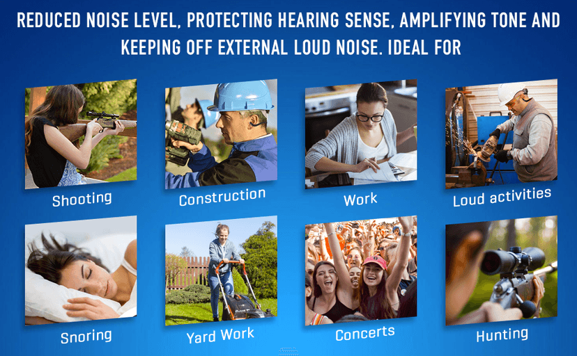 2 Banded Ear Plugs with 10 Pairs of Replacement Pods - Reusable Shooters Ear Protection for Mowing Shooting Construction Hunting - Washable Gun Range Hearing Protection Ear Plugs for Noise Reduction