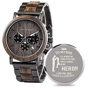 2win Engraved Wooden Watch for Boyfriend My Man Fiancé Husband Customized Personalized Wood Watches for Men Birthday Anniversary Personalized Watch