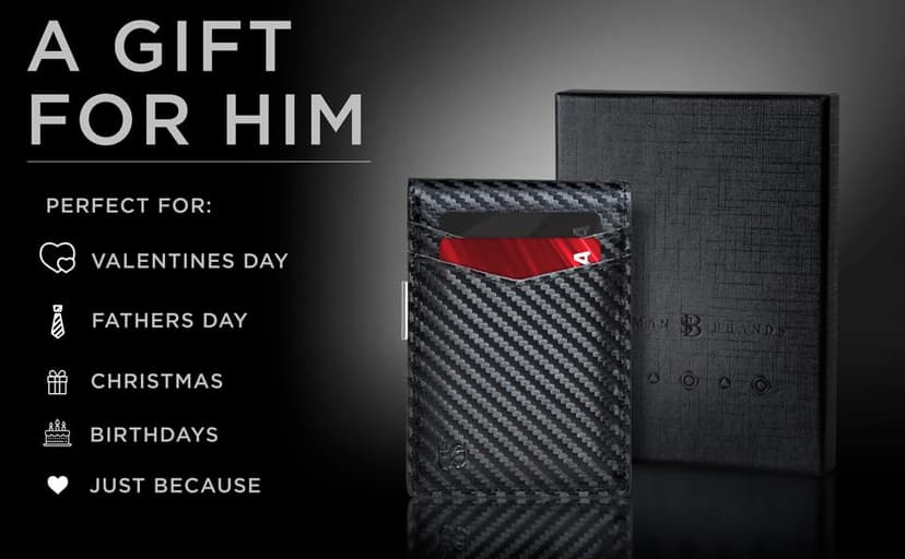 SERMAN BRANDS Money Clip Wallet - Mens Wallets slim Front Pocket RFID Blocking Card Holder Minimalist Mini Bifold