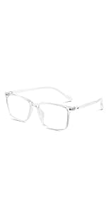 CNLO Blue Light Blocking Glasses,Computer Glasses,Anti Eyestrain, Lightweight Frame Eyeglasses,Men/Women… (Crystal)