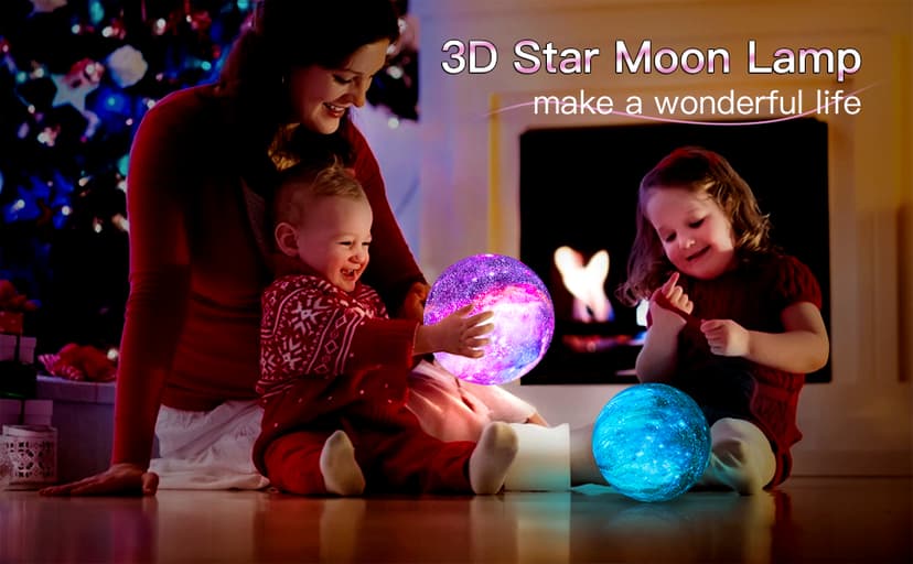 BRIGHTWORLD Moon Lamp Galaxy Lamp 5.9 inch 16 Colors LED 3D Moon Light, Remote & Touch Control Moon Night Light Gifts for Girls Boys Kids Women Birthday