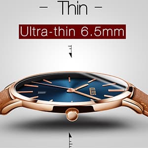 OLEVS Mens Watches Minimalist Ultra Thin Fashion Casual Analog Quartz Date Watch Waterproof Slim Simple Big Face Dress Wrist Watch Leather Band for Men