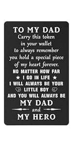 TANWIH Gifts for Dad You Are My Hero - Best Dad Birthday Gifts from Son, Father Son Engraved Wallet Card, Meaningful Fathers Day Christmas Presents for Men