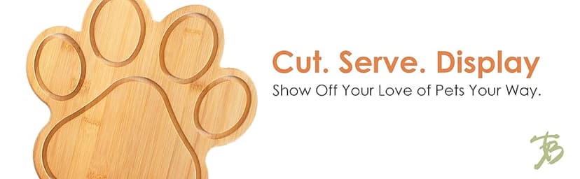 Totally Bamboo Paw Shaped Bamboo Wood Cutting Board and Charcuterie Board, Great Gift for Dog and Cat Lovers