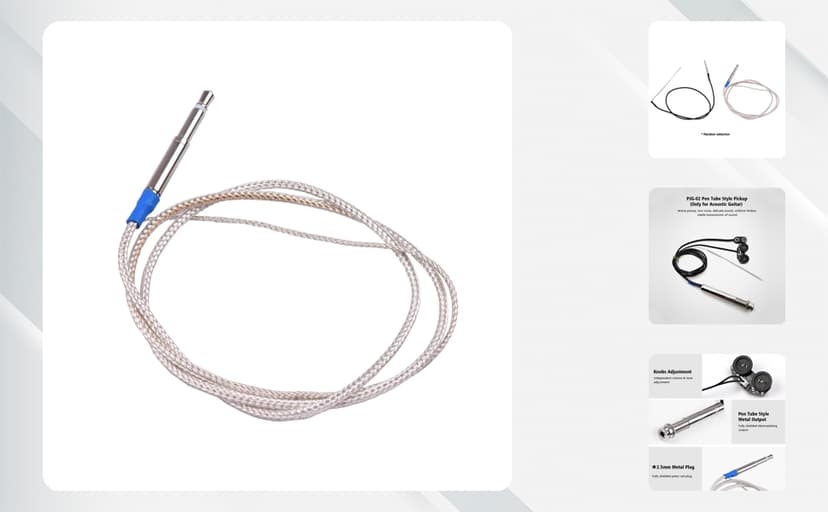 Acoustic Guitar Pickup, Pen Tube Type Undersaddle Active Pickup,Volume Tone Adjustable, With Ceramic Piezoelectric Pickup Rod