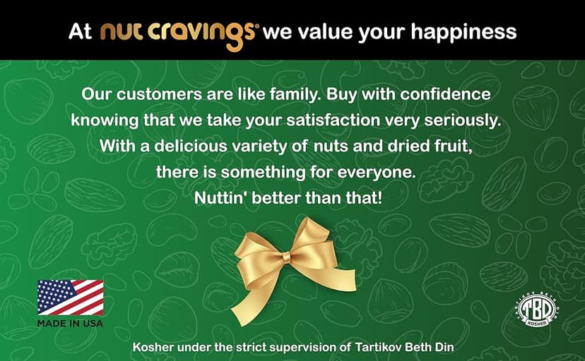 NUT CRAVINGS - Holiday Christmas Dried Fruit & Mixed Nuts Gift Basket in Reusable Wooden Tray + Ribbon (12 Assortments) Xmas Treats for Adults, Food Arrangement, Healthy Snack Care Package, Kosher