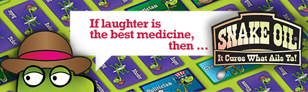 SNAKE OIL - The Silly Selling Party Game - Funny Group 3-10 Player Card Games - Fun Travel Activity for Friends and Family - Booster Shot Expansion for Ages 10+