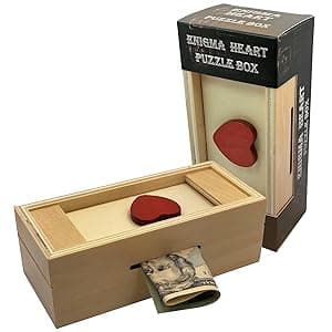 Puzzle Box Enigma Secret Discovery - Money and Gift Card Holder in a Wooden Magic Trick Lock with Hidden Compartment Piggy Bank Brain Teaser Game