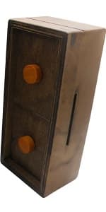 Puzzle Box Enigma Secret Discovery - Money and Gift Card Holder in a Wooden Magic Trick Lock with Hidden Compartment Piggy Bank Brain Teaser Game