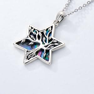ONEFINITY Tree of Life Necklace 925 Sterling Silver Abalone Shell Celtic Knot Pendant Necklace for Women Jewelry B08ZYHKWJR
