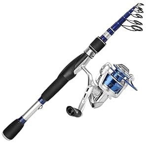 KastKing Compass Telescopic Fishing Rods and Combo, Sensitive Graphite Composite Blank, Easy to Travel, Packs to Just 17" in Length, Stainless Guides and Ceramic Rings, Combos w/ 4+1BB Spinning Reel