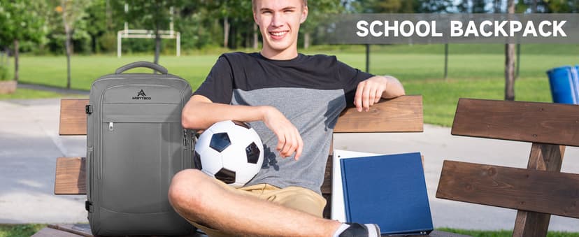 Carry On Backpack, 50L Extra Travel Laptop Backpack for Men Women, Big Bag Business Travel Essentials Gifts for men, 17 Inch Laptop Backpack Computer Bag Gifts for Him Men, Grey