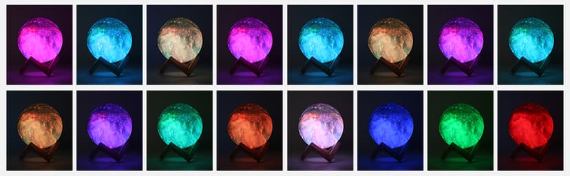 BRIGHTWORLD Moon Lamp Galaxy Lamp 5.9 inch 16 Colors LED 3D Moon Light, Remote & Touch Control Moon Night Light Gifts for Girls Boys Kids Women Birthday
