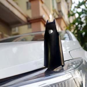 CAILLU KeyChain Leather Bat Shape for men gifts and women Car key fob case,Leather fashion pop keys ring cover holder