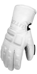 KUTOOK Ski Mittens with HIPORA Waterproof Membrane Goat Leather Gloves for Skiing Outdoor