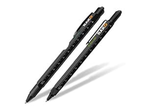 RAK Multitool Pen - Multi-Tool Pens, LED Light, Flathead, Phillips Screwdrivers, Level, Ruler, Bottle Opener, and Stylus. Cool Gadgets Gifts for Men, Dad, EDC Pen Tool, Gift-Ready Box, Pack of 2