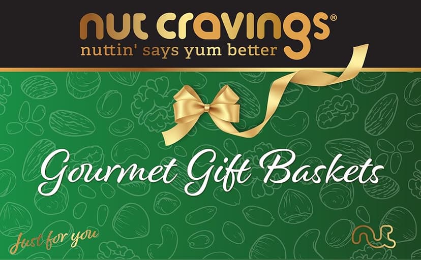 NUT CRAVINGS - Holiday Christmas Dried Fruit & Mixed Nuts Gift Basket in Reusable Wooden Tray + Ribbon (12 Assortments) Xmas Treats for Adults, Food Arrangement, Healthy Snack Care Package, Kosher