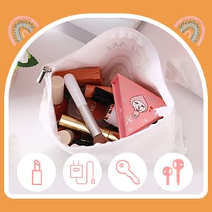 Coume 10 Pcs Rainbow Canvas Makeup Bags Bulk Inspirational Quotes Cosmetic Zipper Personalized Encouragement Travel Pouch Toiletry Bag for Women Girls Teacher Friend Birthday