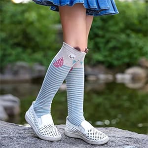 FNOVCO Girls Knee High Socks Kids Crazy Fun Gift Cute Animal Patterns Cotton Long Socks 6 Pairs