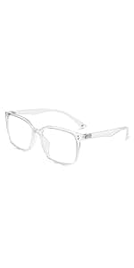 CNLO Blue Light Blocking Glasses,Computer Glasses,Anti Eyestrain, Lightweight Frame Eyeglasses,Men/Women… (Crystal)