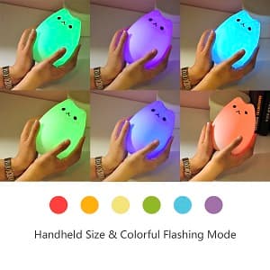 GoLine Cat Lamp, Cute Kitty Night Light, Gifts for Women Teen Girls Baby, Night Lights for Kids Bedroom, Cute Christmas Kitty Silicone Nightlights for Children Toddler.