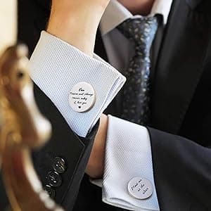 Melix Home Stainless Steel CuffLinks for Men Groom Meet Me at The Altar Wedding Gifts Cuff Links