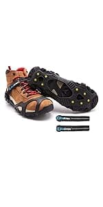 ICETRAX V3 Tungsten Crampons, Ice Cleats for Shoes and Boots - Ice Grips for Snow and Ice, Non-Slip Shoe Grippers with Reflective Heel