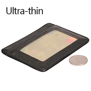 EASTNIGHTS Credit Card Holder Slim Wallet Leather Minimalist Wallet with ID Window