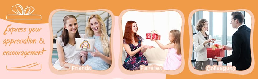 Coume 10 Pcs Rainbow Canvas Makeup Bags Bulk Inspirational Quotes Cosmetic Zipper Personalized Encouragement Travel Pouch Toiletry Bag for Women Girls Teacher Friend Birthday