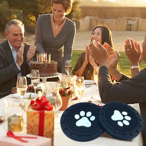 Car Cup Holder Coasters-Car Interior Accessories 2.75 inch Silicone Anti Slip Cute Dog Paw Car Coaster -Universal (Pack of 2)