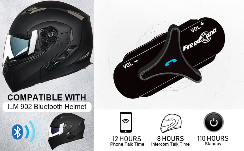 ILM Bluetooth Integrated Modular Flip up Full Face Motorcycle Helmet Sun Shield Mp3 Intercom Model 953/953 PRO