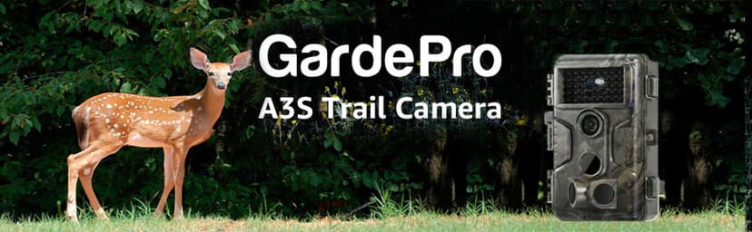 GardePro A3S Trail Camera (Non-Cellular, Non-WiFi), 64MP Photo & 1296P HD Video, 0.1s Trigger, 100ft No-Glow Night Vision, Motion Activated Wildlife Camera