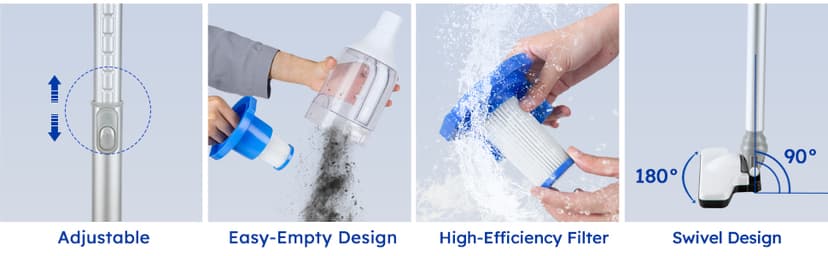 Vacmaster Corded Stick Vacuum Cleaner 2 in 1 Ultra-Lightweight 14Kpa Power Suction Handheld Vacuum Cleaner with Washable HEPA Filter for Home, Car, Pet Hair, Carpet, Hard Floor