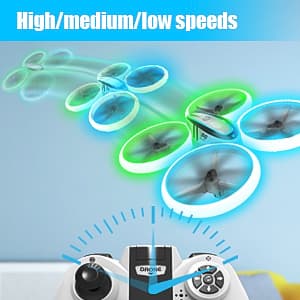 Q9s Drones for Kids,RC Drone with Altitude Hold and Headless Mode,Quadcopter with Blue&Green Light,Propeller Full Protect,2 Batteries and Remote Control,Easy to fly Kids Gifts Toys for Boys and Girls