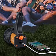 BUYSIGHT BUYSIGHT Rechargeable Spotlight,Spot Lights Hand held High lumens Large Flashlight Handheld Spotlight Lightweight and Super Bright Flashlight (Aluminium_Alloy Golden)