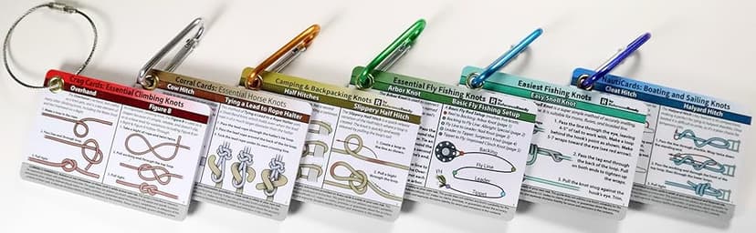 Fly Fishing Knot Cards - Waterproof Guide to 14 Essential Fly Fishing Knots - Includes Mini Carabiner