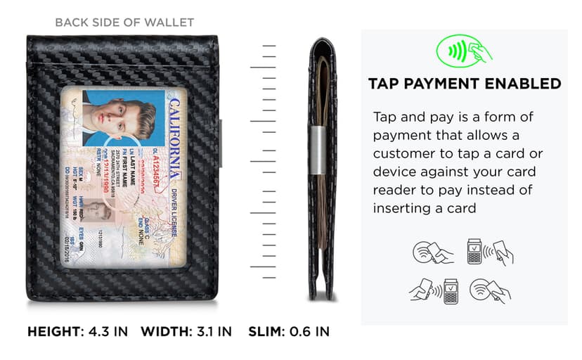 SERMAN BRANDS Money Clip Wallet - Mens Wallets slim Front Pocket RFID Blocking Card Holder Minimalist Mini Bifold