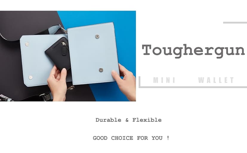 Toughergun Women’s Small Slim Leather Wallet with RFID Protection, Compact Bifold Mini Purse with Clear ID Window