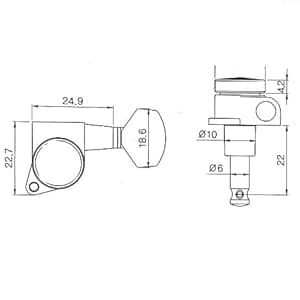 Guyker Guitar Locking Tuners (6 for Right) - 1:18 Lock String Tuning Key Pegs Machine Head with Hexagonal Handle Replacement for ST TL SG LP Style Electric, Folk or Acoustic Guitars - Chrome