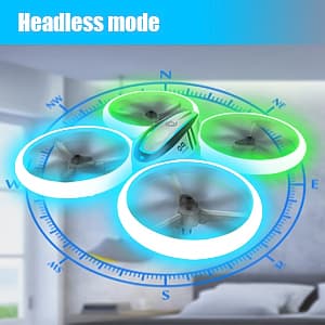 Q9s Drones for Kids,RC Drone with Altitude Hold and Headless Mode,Quadcopter with Blue&Green Light,Propeller Full Protect,2 Batteries and Remote Control,Easy to fly Kids Gifts Toys for Boys and Girls