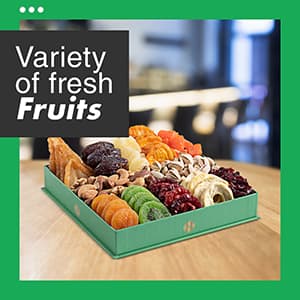 Holiday Christmas Dried Fruit & Nuts Gift Basket - Fresh Dried Fruit & Nuts Gift Basket - Assorted Food Gift Box for Christmas, Holiday, Family, Sympathy, Men & Women.