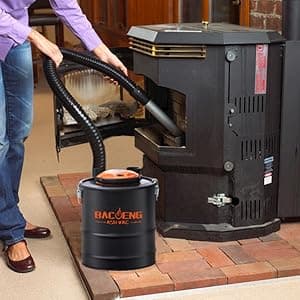 BACOENG Ash Vacuum for Pellet Stoves, 4 Gallon Ash Vac, Ash Vacuum Cleaner for Fireplaces, Wood Stove, Pellet Grill