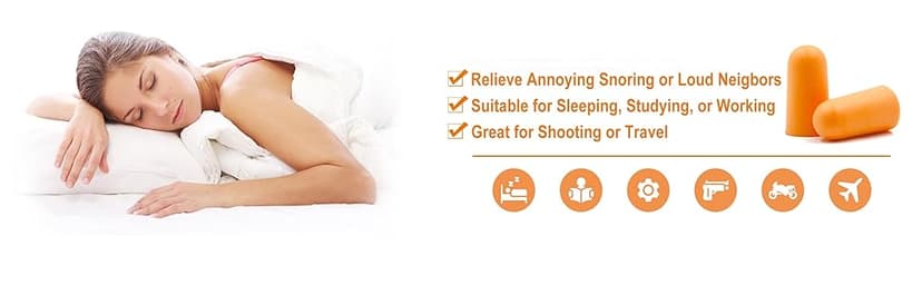 Quality Foam Earplugs 200 Pair - 32dB Noise Cancelling Soft High Decibel Ear Plugs for Noise Reduction Ear Protection Construction Loud Music Shooting Guns Work Safety Hearing Protection Ear Plugs