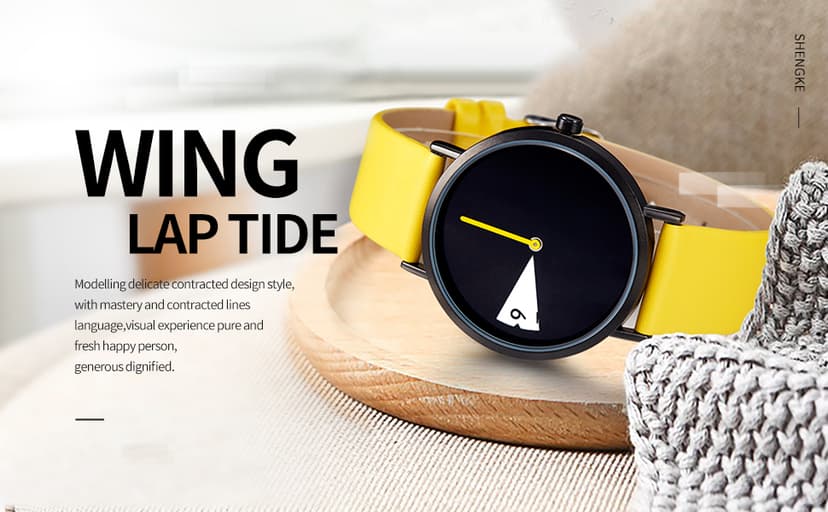 SHENGKE Creative Watch Ultra-Thin Strap Casual Fashion Quartz Minimalist Watch