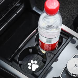 Car Cup Holder Coasters-Car Interior Accessories 2.75 inch Silicone Anti Slip Cute Dog Paw Car Coaster -Universal (Pack of 2)
