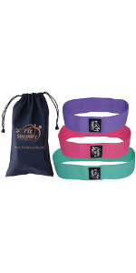 Fit Simplify Resistance Loop Exercise Bands with Instruction Guide and Carry Bag, Set of 5