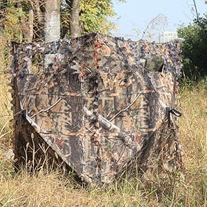 AUSCAMOTEK Pop Up Ground Blind for Deer Duck Turkey Hunting Portable Quick Setup Lightweight Green/Brown/Dry Grass Ground Peg Included