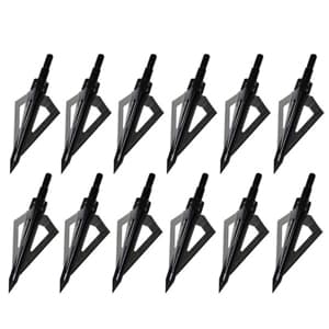 Hunting Broadheads, 12PK 3 Blades Archery Broadheads 100 Grain Screw-in Arrow Heads Arrow Tips Compatible with Traditional Bows and Compound Bow