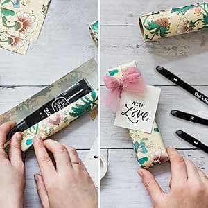 Craft 'n' Beyond Calligraphy Brush Pens Pack of 3 Small, Medium and Large Markers for Hand Lettering, Art Drawing, Sketching, Scrapbooking, Writing, Journaling - Beginner Kit with Fadeproof Black Ink